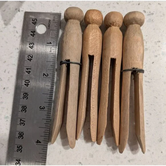 Vintage Wooden Clothespins 1 gallon bag rustic laundry craft - Picture 2 of 11